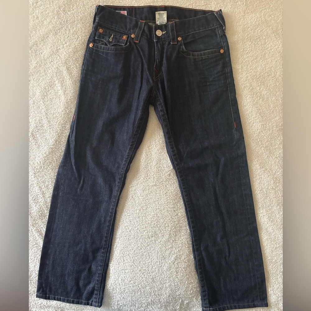 True Religion Men's Deep Indigo Straight Jeans Size 32